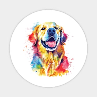 Golden Retriever Watercolor Pop Art Design for Dog Lovers Magnet